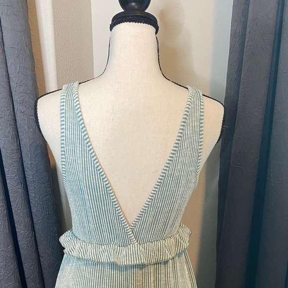 SOLD Chic Green Striped Maxi Dress - Picture 7 of 8